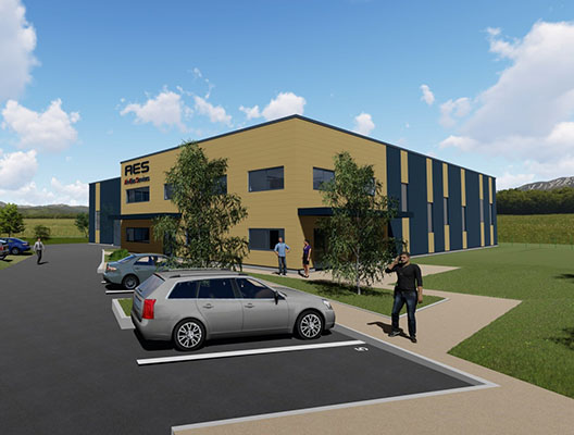 AES construction d'un bâtiment entreprise d'électricité industrielle dans l'Ain